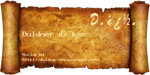 Duldner Ákos névjegykártya
